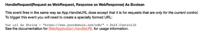 Web SDK HandleRequest