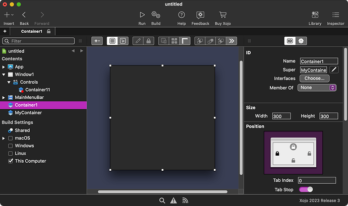 DesktopContainer with MyContainer as a superclass