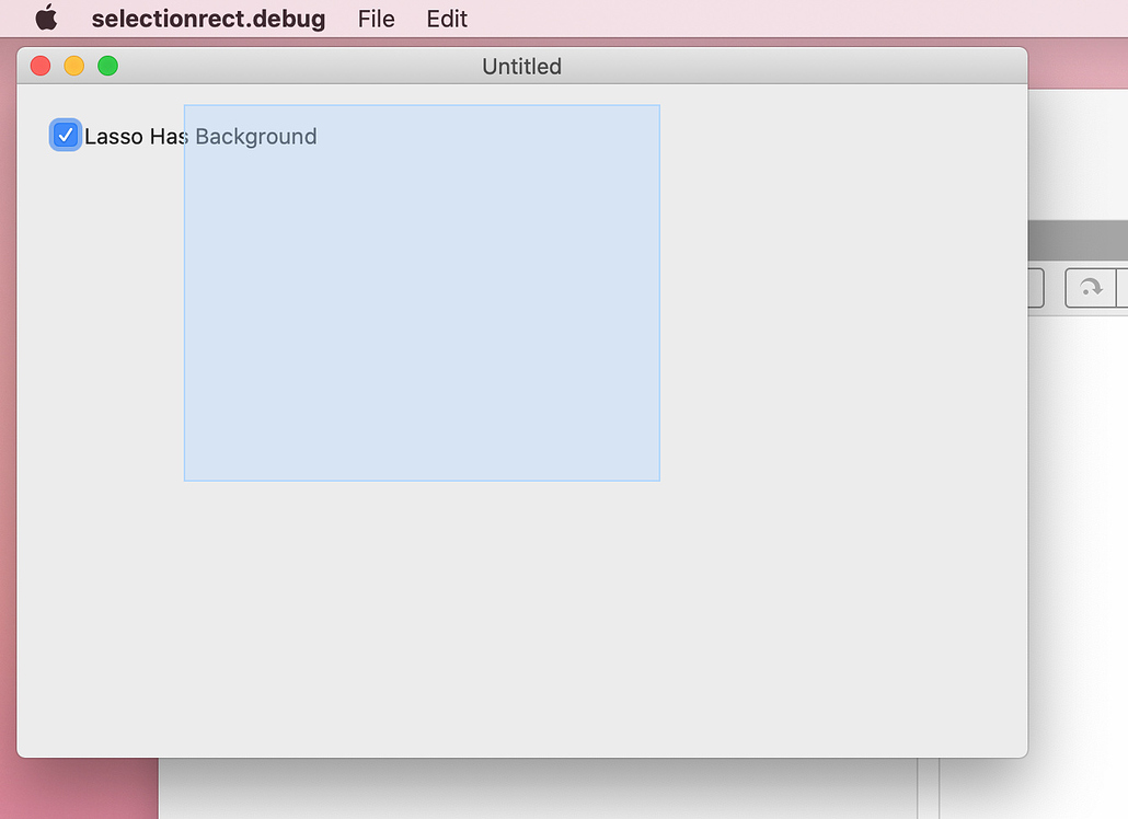 Use mouse to drag draw a selection rectangle on canvas Getting