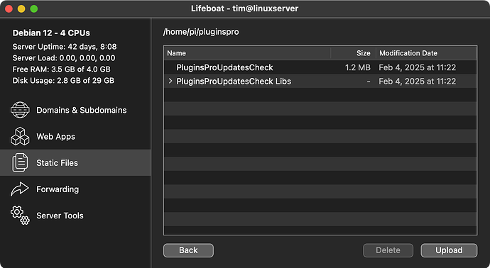 Static Files SFTP view