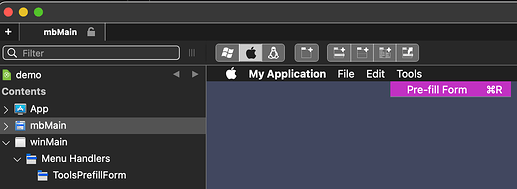 Menu Item and Handler