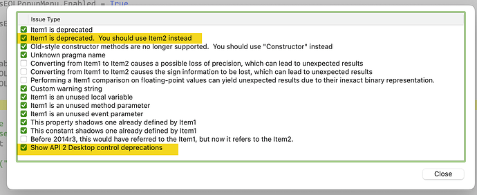 Xojo-analysis-warnings