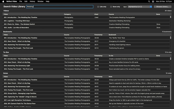 Reflect Video Search