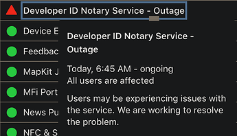 Notarization has been down since 06:45 UTC-5