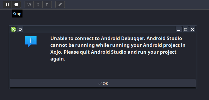 Waiting for debugger Android Xojo2023r2 on Linux - Android - Xojo 