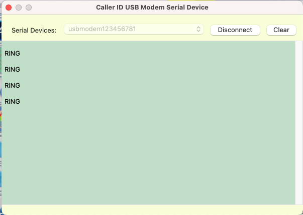 Screenshot Caller ID Serial Device Bar Code Reader